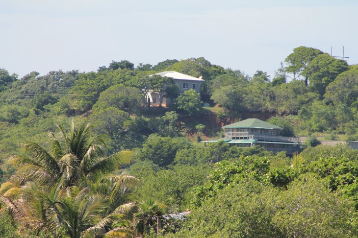 Houses on hill Roatan Honduras